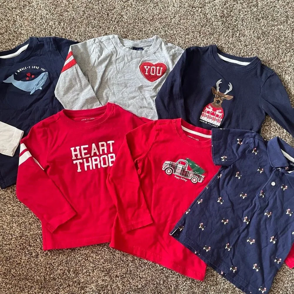 3T Janie and Jack boys seasonal holiday shirt bundle